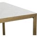 Evert 47 X 23.5 inch White / Antique Brass Coffee Table, High